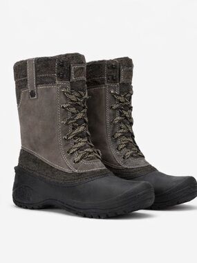 Gray Lace-Up Winter Boots